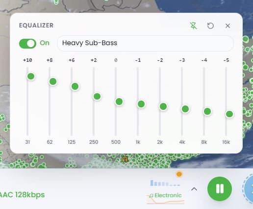 TuneJourney parametric equalizer with frequency band controls