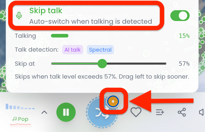 TuneJourney ИИ-обнаружение разговоров — автоматически пропускайте разговоры и продолжайте слушать музыку